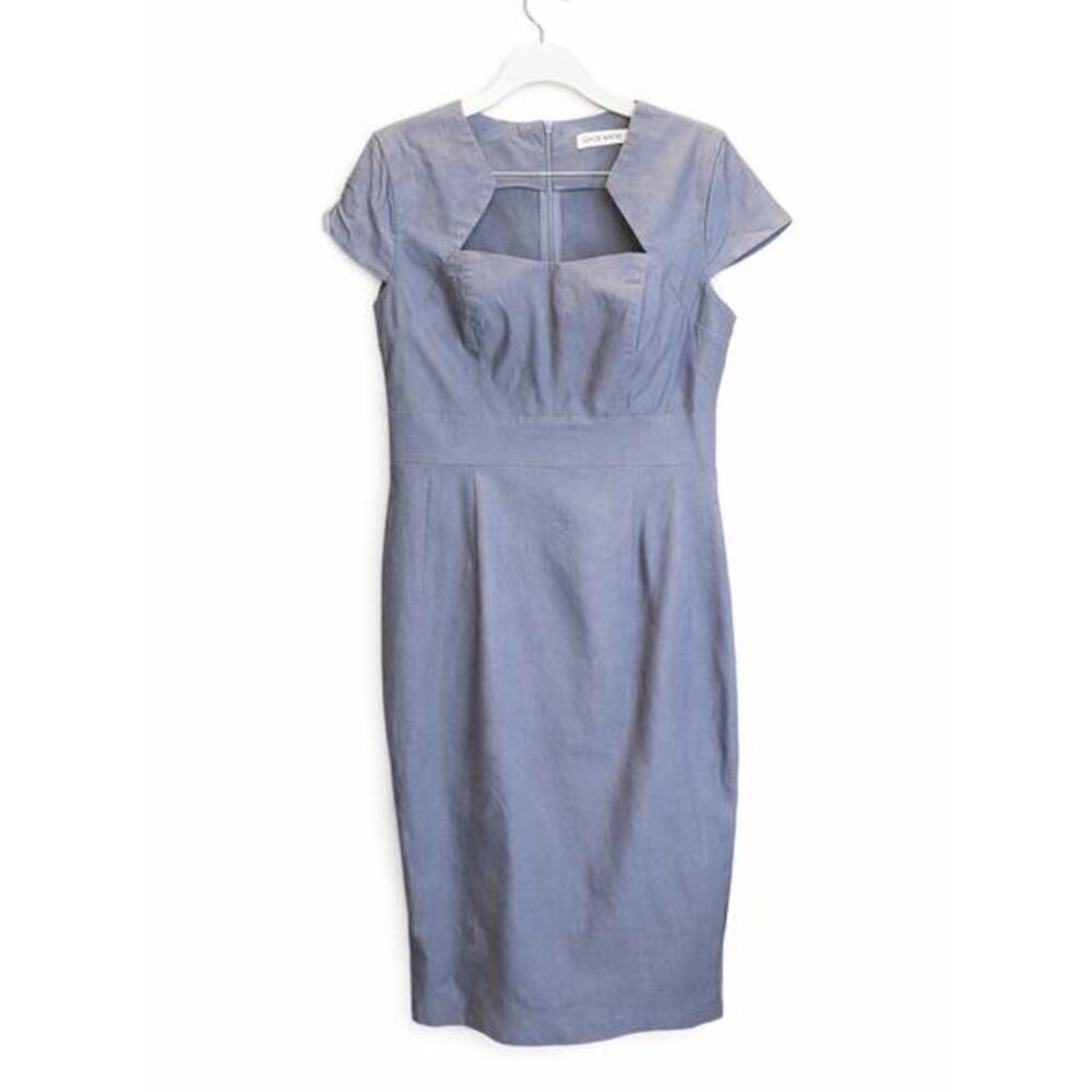 Grace Karin‎ Sheath Dress Sz Large Career Short Sleeve Chic Stretch in Black